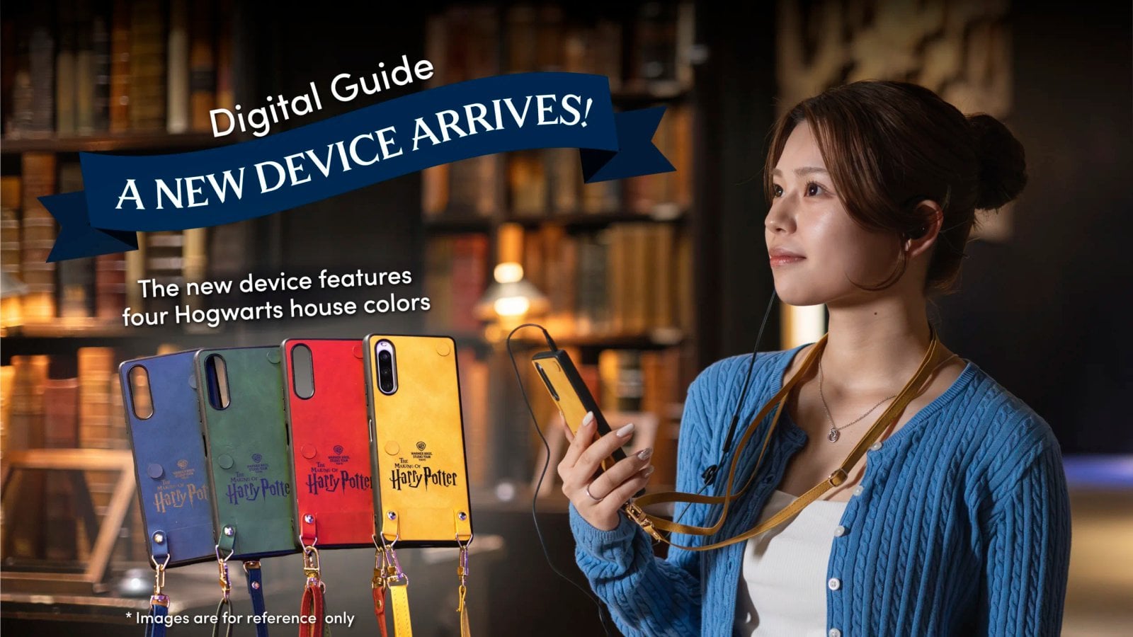 House-colour Digital Guide devices at Warner Bros. Studio Tour Tokyo