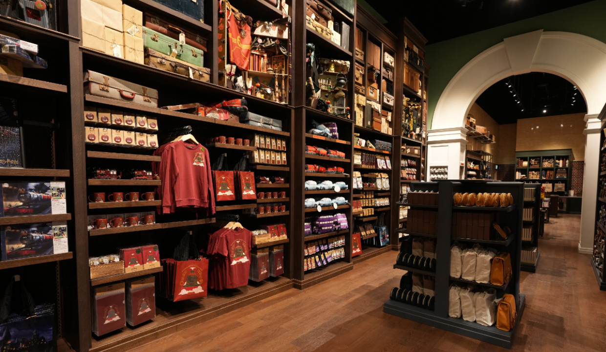 Railway-themed retail shop inside the studio tour