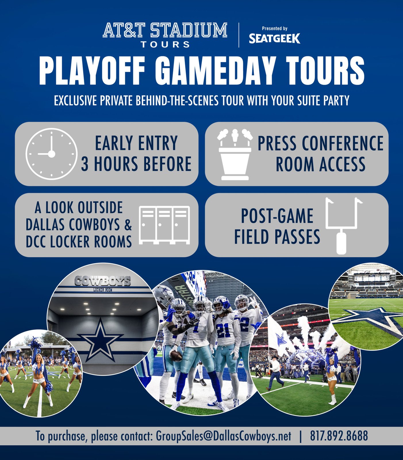 Stadium football field during a gameday tour