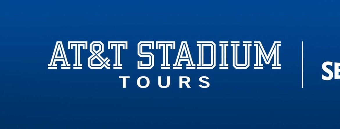 A wide view of the AT&T Stadium interior used in a visitor survey header