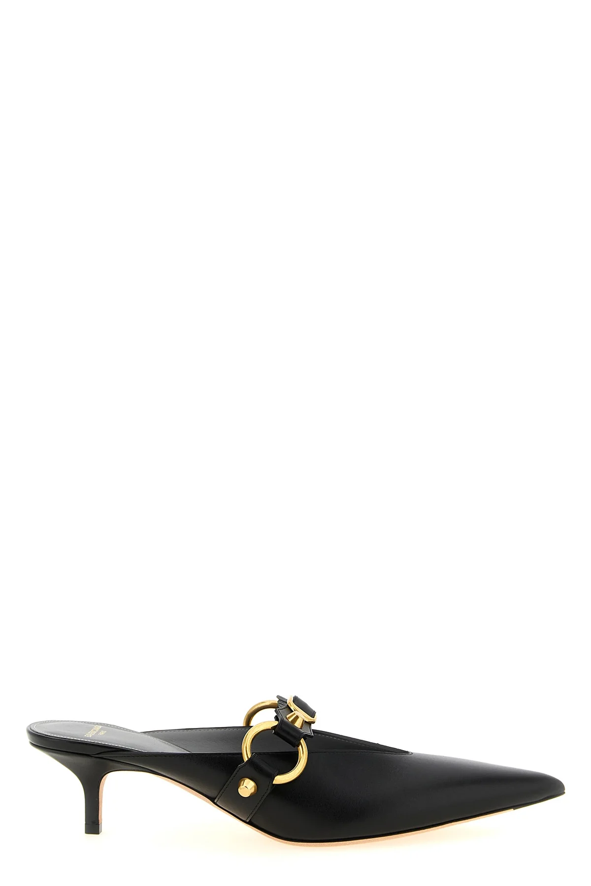 Balenciaga black leather City Mules with pointed toe