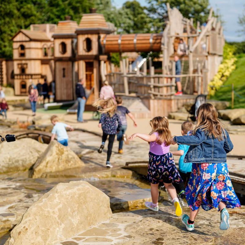 Wide view of the Adventure Play area at Blenheim Palace