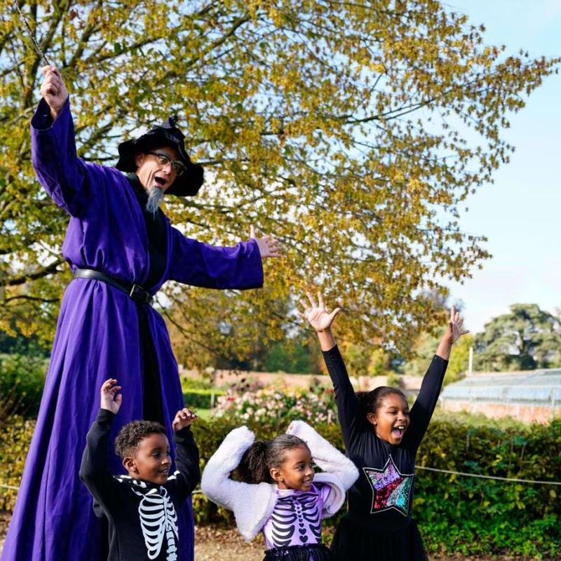 A costumed character at Blenheim Palace Haunted Half Term