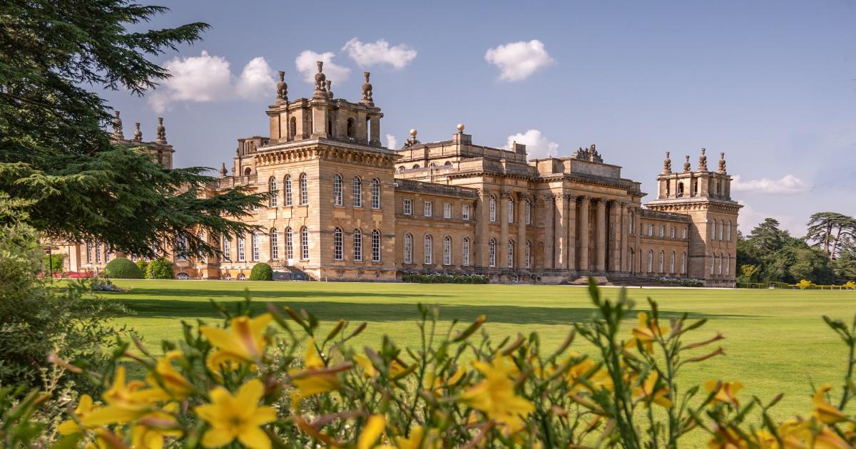 Flowers across the South Lawn at Blenheim Palace