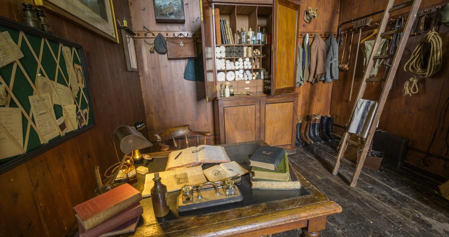 Exhibition display inside the historic stables at Blenheim Palace