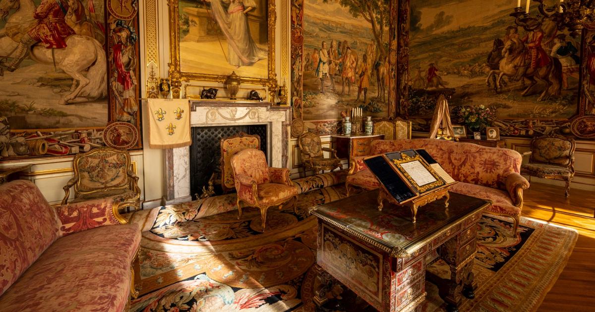 A richly decorated interior at Blenheim Palace