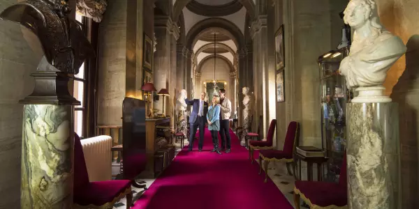 Visitors exploring the interiors of Blenheim Palace