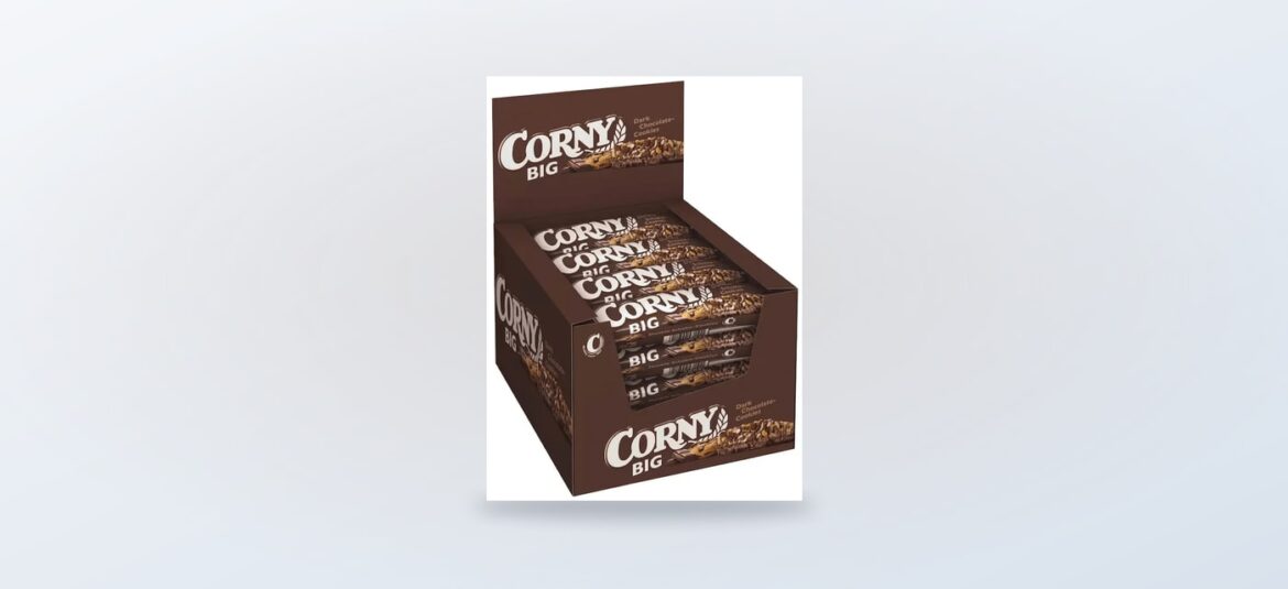 Corny Big Dark Schoko Cookie Müsliriegel in der Produktverpackung