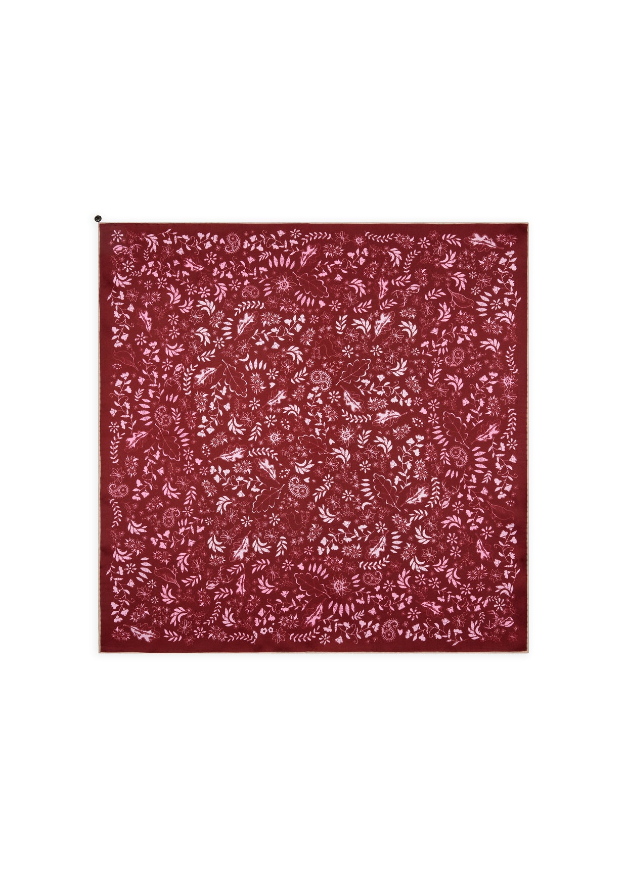 Rotes Nicki-Tuch aus Seide mit alpinen Naturmotiven von Codello