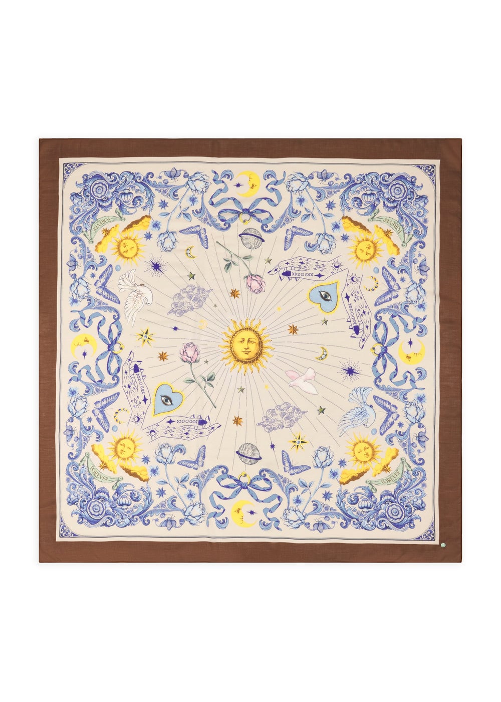 Tuch mit Universum-Motiven aus Modal-Wolle-Mix