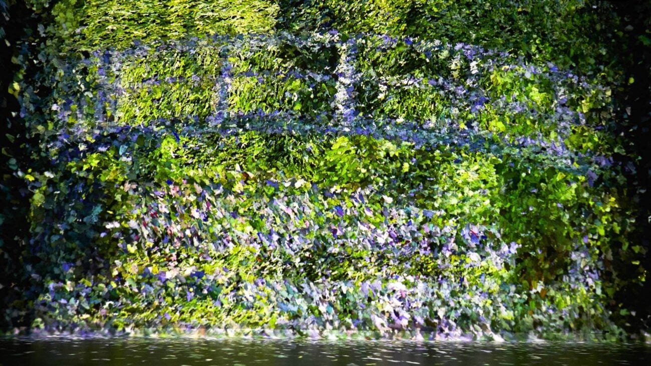 Monet artwork projected across a Frameless gallery wall
