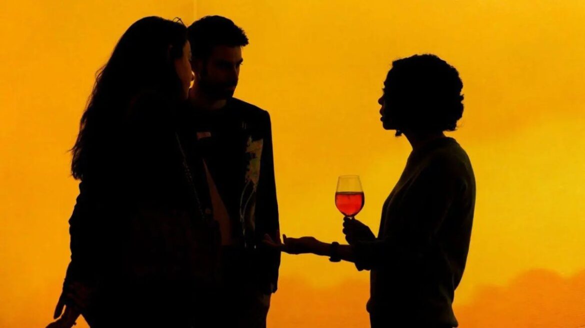Visitors talking together during a Frameless Lates evening