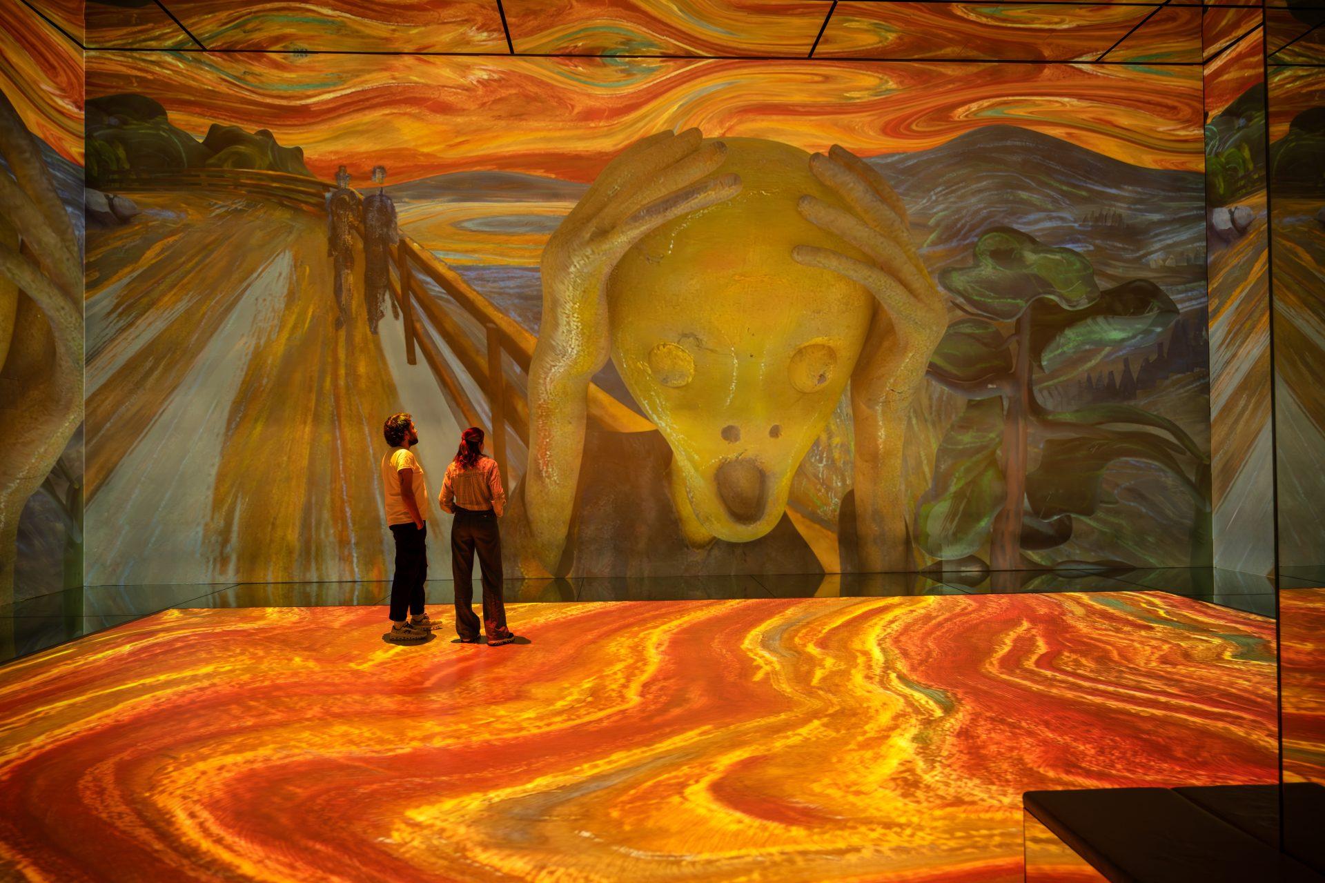 Munch's The Scream projected in a Frameless gallery