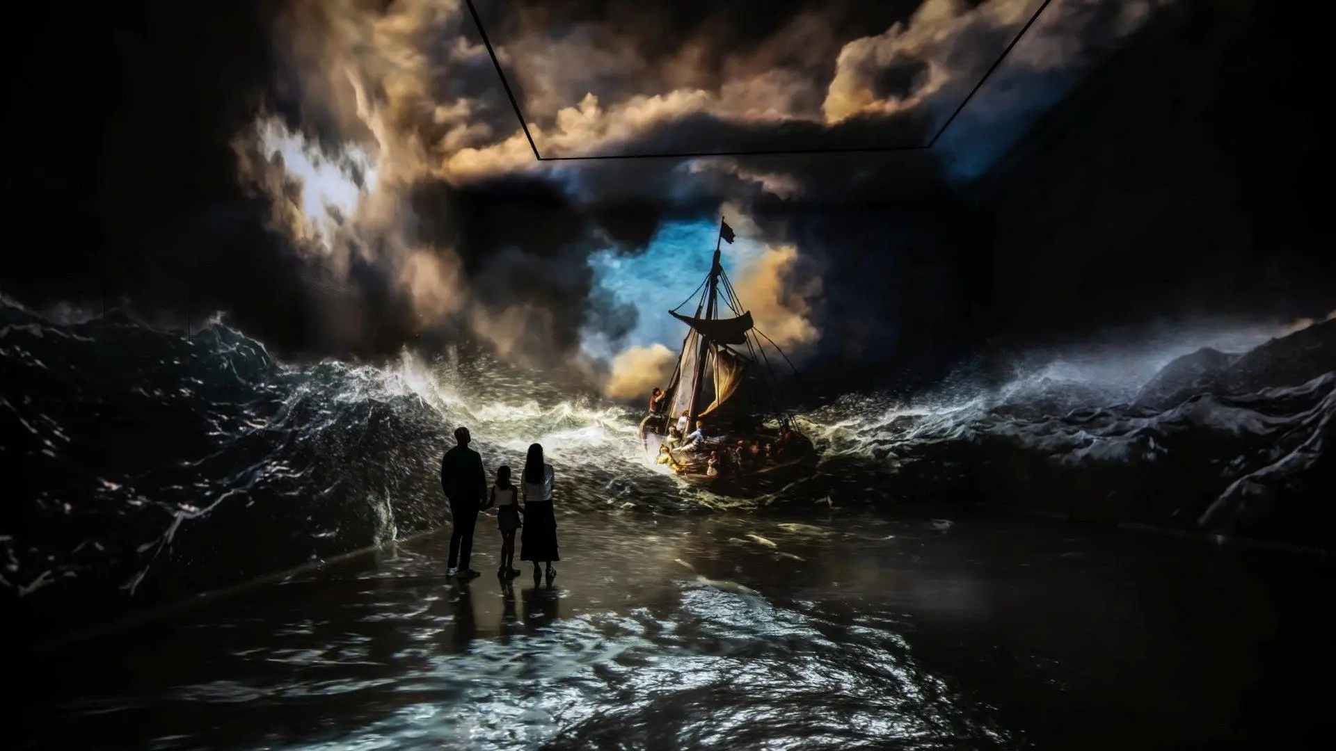 Rembrandt’s storm scene fills the wall in The World Around Us