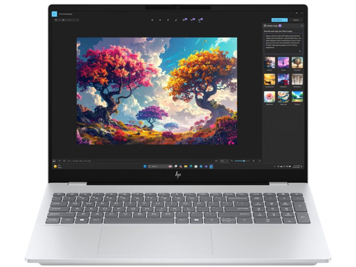 HP OmniBook 7 16 laptop shown open
