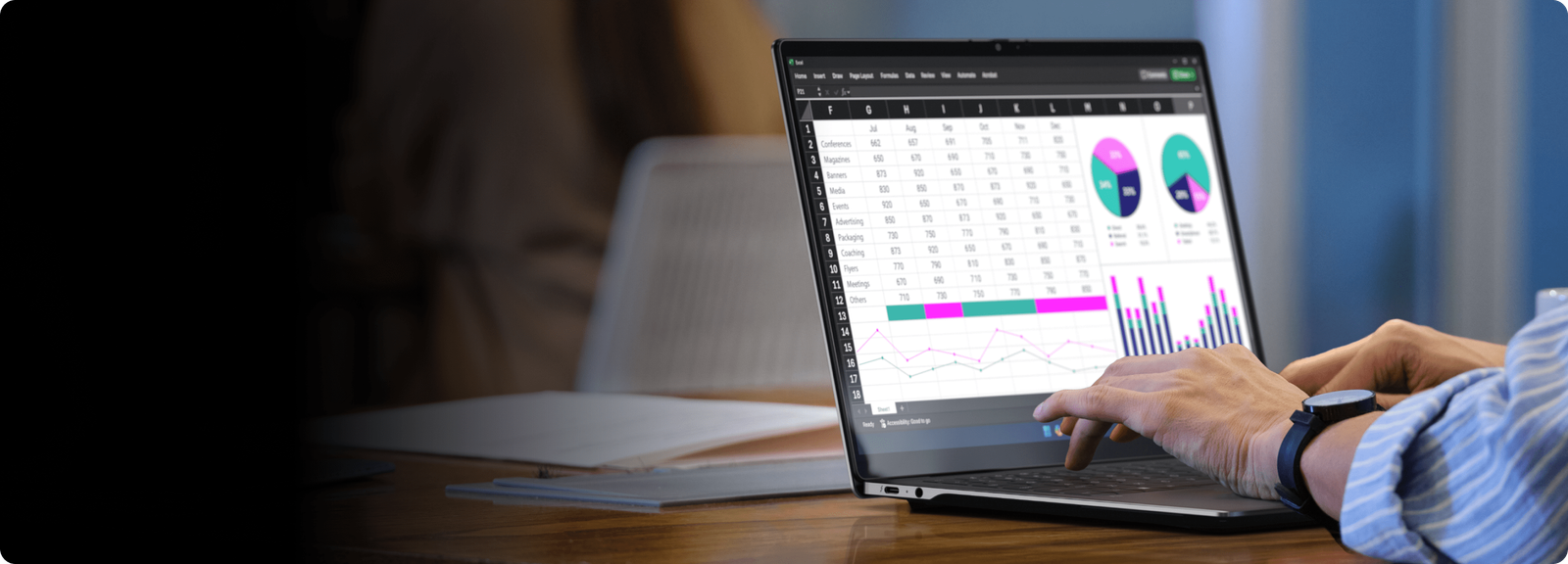 HP OmniBook laptop displayed with a vivid screen