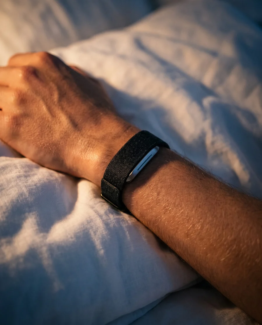 Hume Band 2.0 wird nachts am Handgelenk getragen