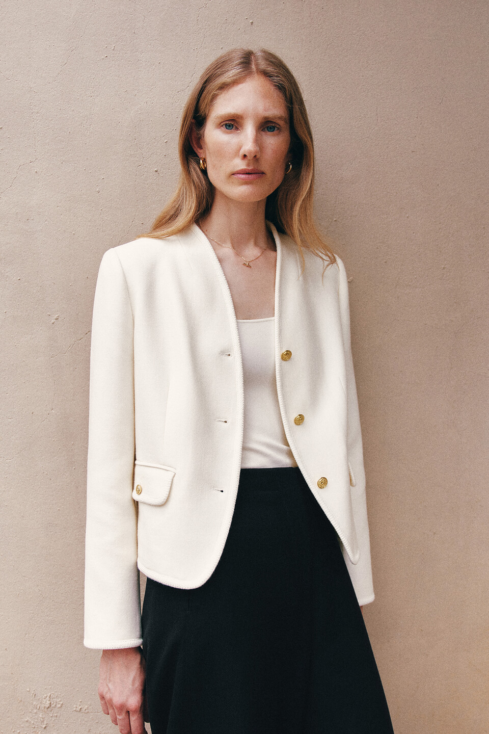 Geschwungener Kragen Blazer von Lilysilk