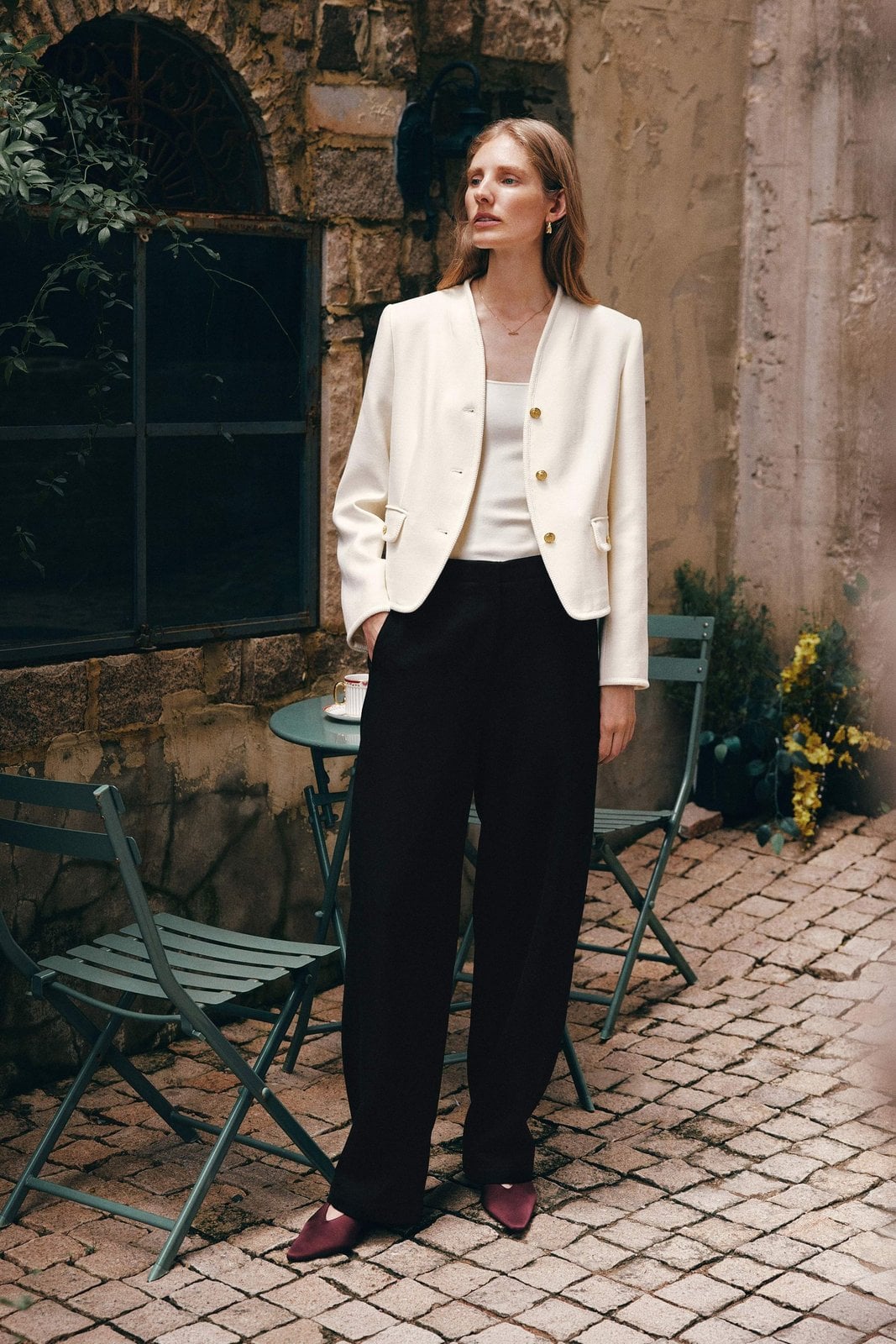 Lilysilk Blazer mit geschwungenem Kragen