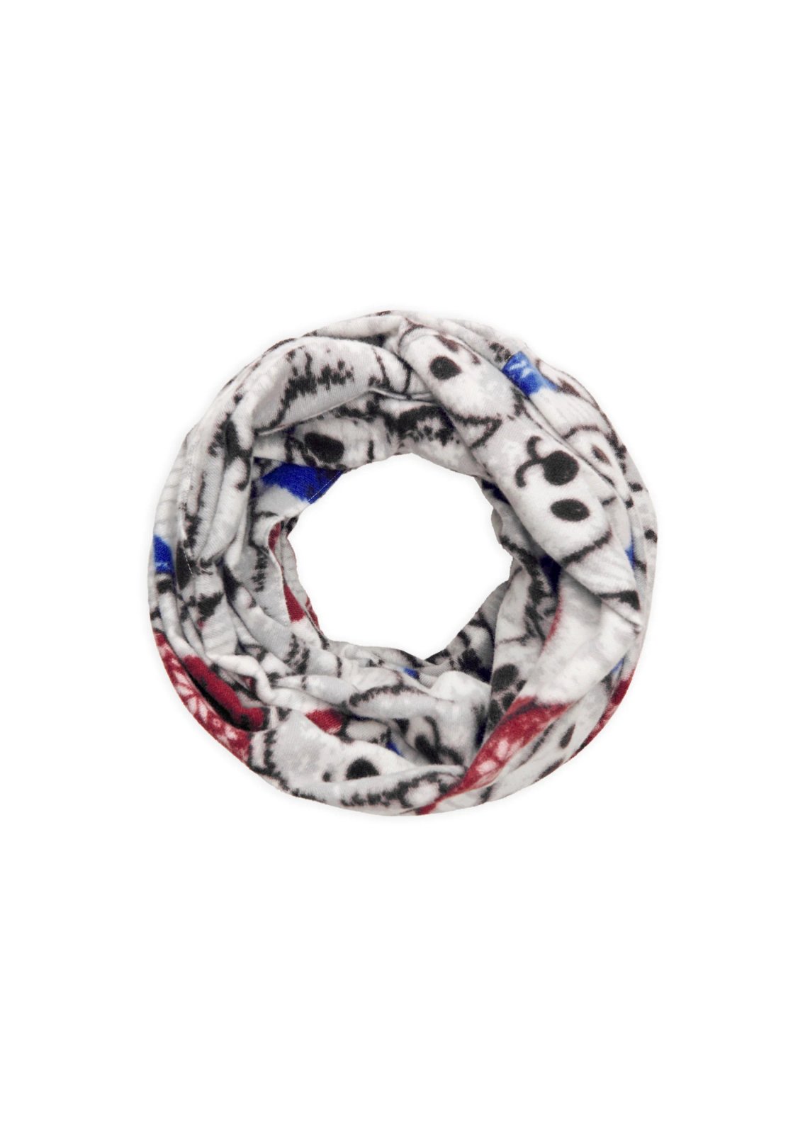 Grauer Loop-Schal mit Teddybär-Motiven