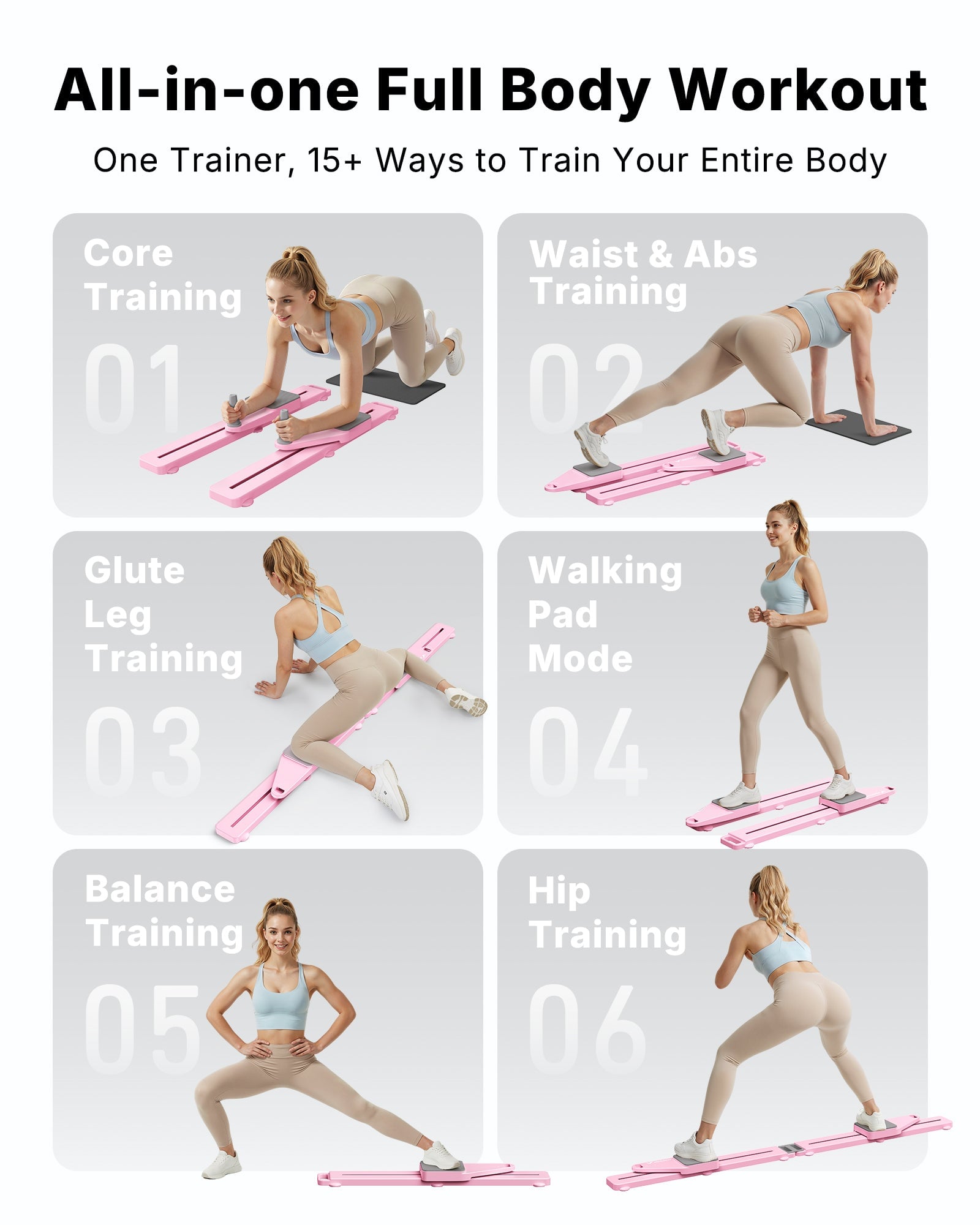 Merach Pilates board with handles and home exercise components