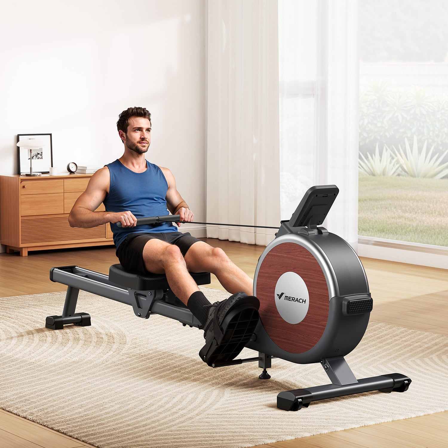 Merach Q1S smart magnetic rowing machine