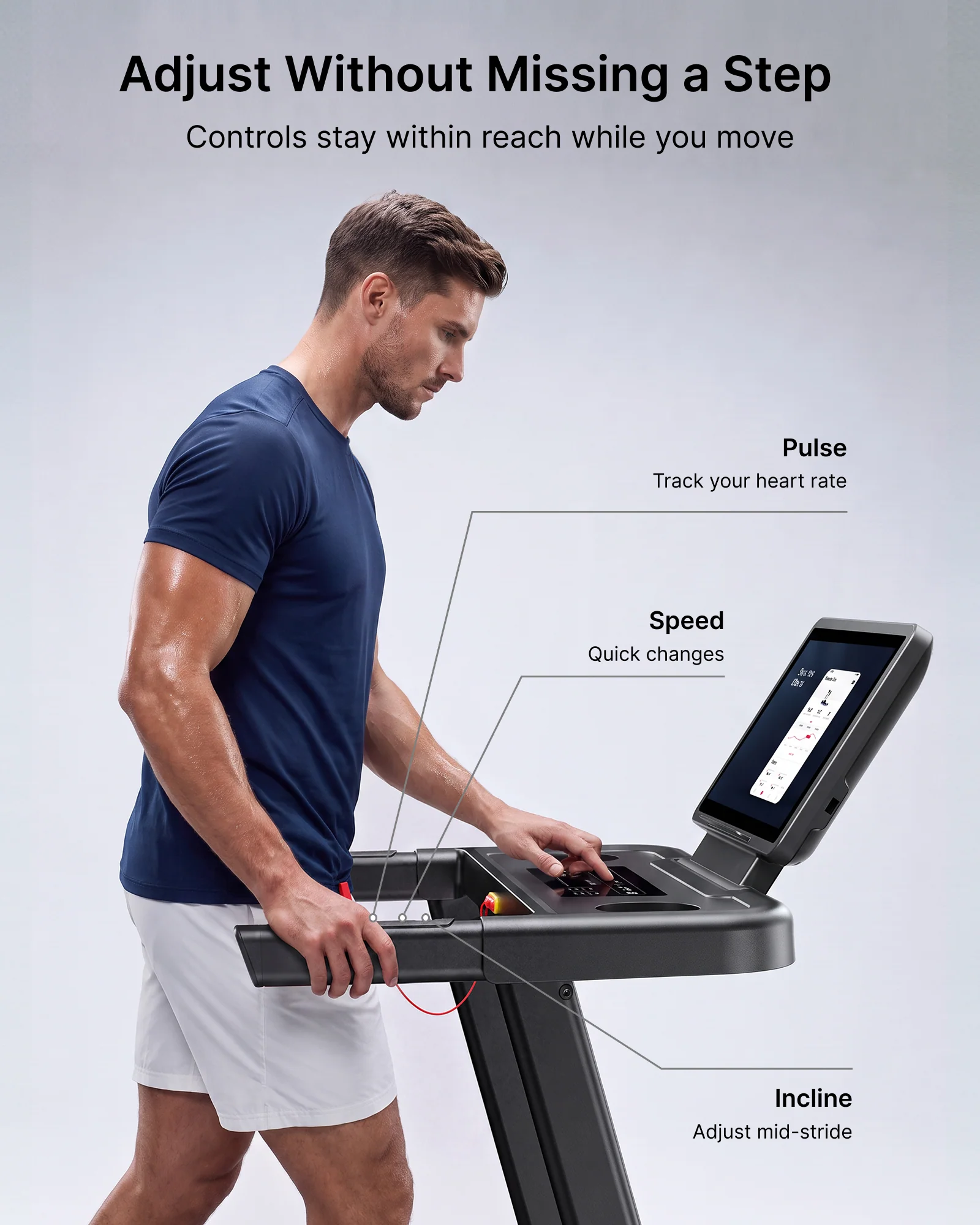 Merach folding treadmill with display