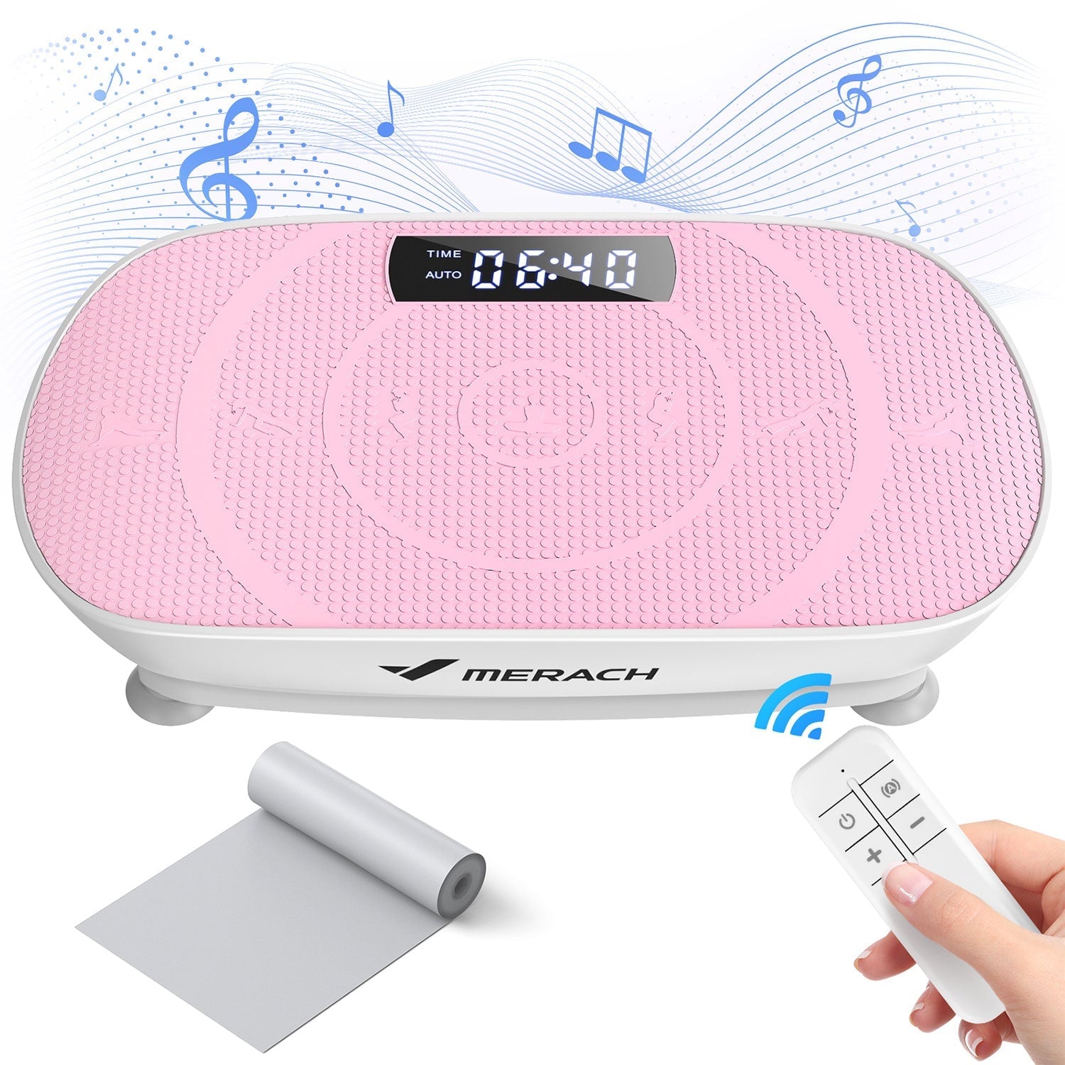 Merach vibration plate with resistance bands