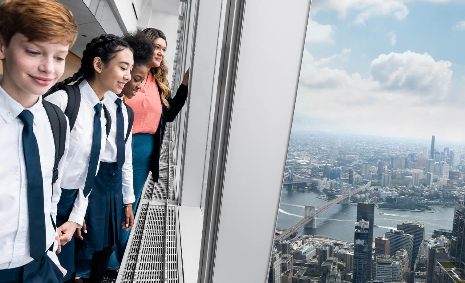 Youth group visiting One World Observatory