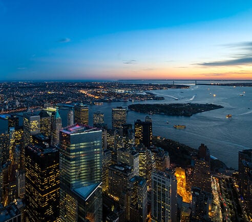 Downtown skyline seen from above