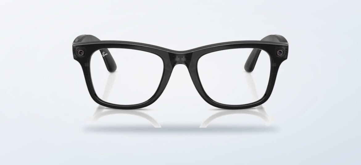 Lentes Ray-Ban Meta Wayfarer Gen. 3 negros sobre fondo claro