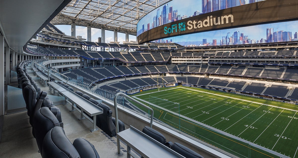 Patio suite seating at SoFi Stadium