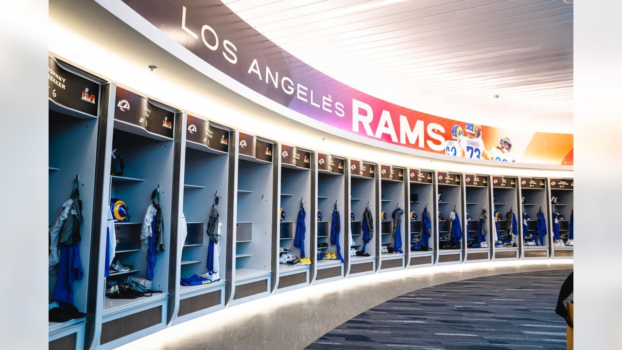 Los Angeles Rams locker room inside SoFi Stadium