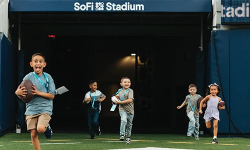 Students on a field trip at SoFi Stadium