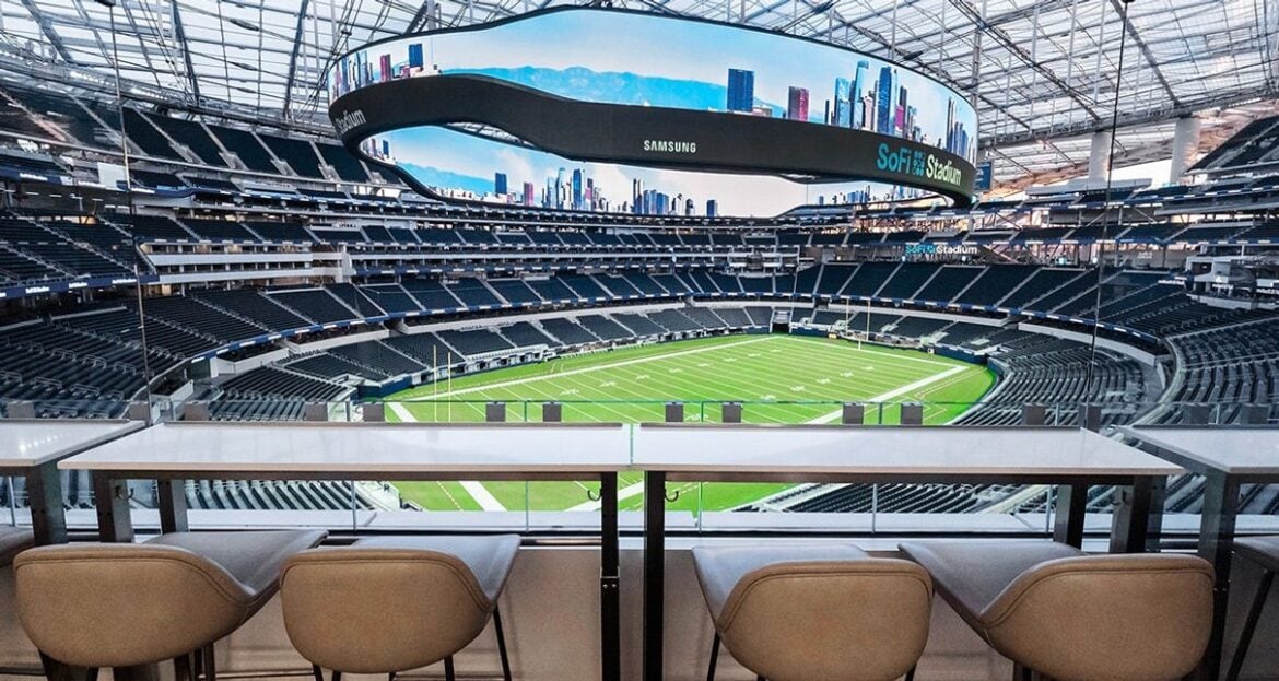 View from a premium suite inside SoFi Stadium