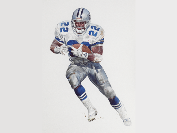 Emmitt Smith portrait in the Dr Pepper Ring of Honor