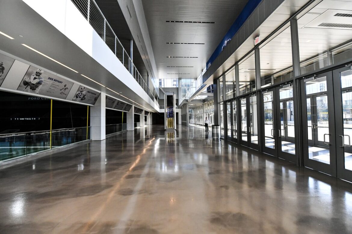Guests gathered during a guided tour of The Star in Frisco