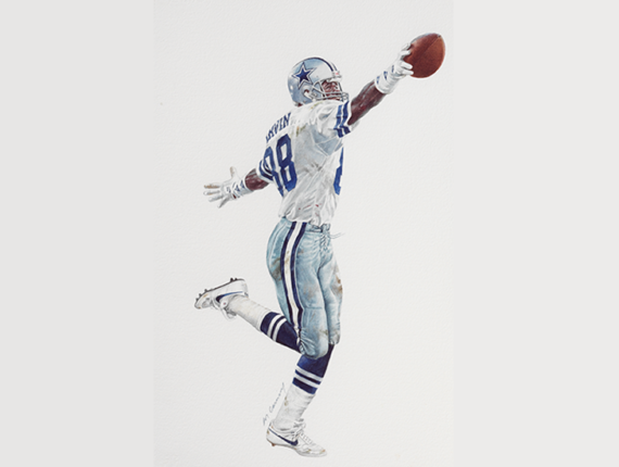 Michael Irvin portrait in the Dr Pepper Ring of Honor