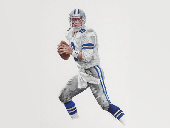 Troy Aikman portrait in the Dr Pepper Ring of Honor