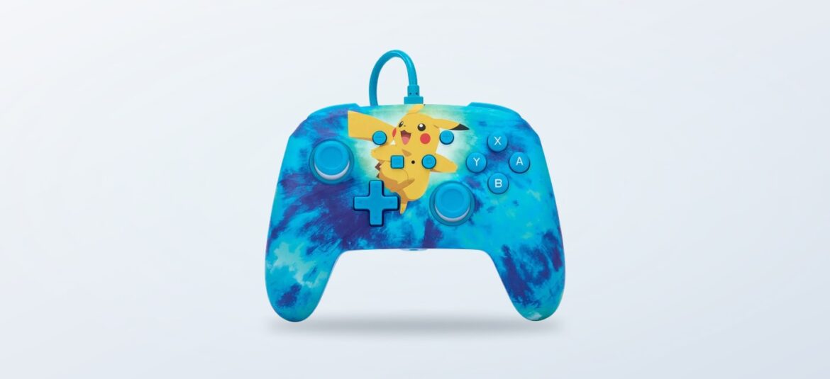 Pikachu Tie Dye Nintendo Switch wired controller