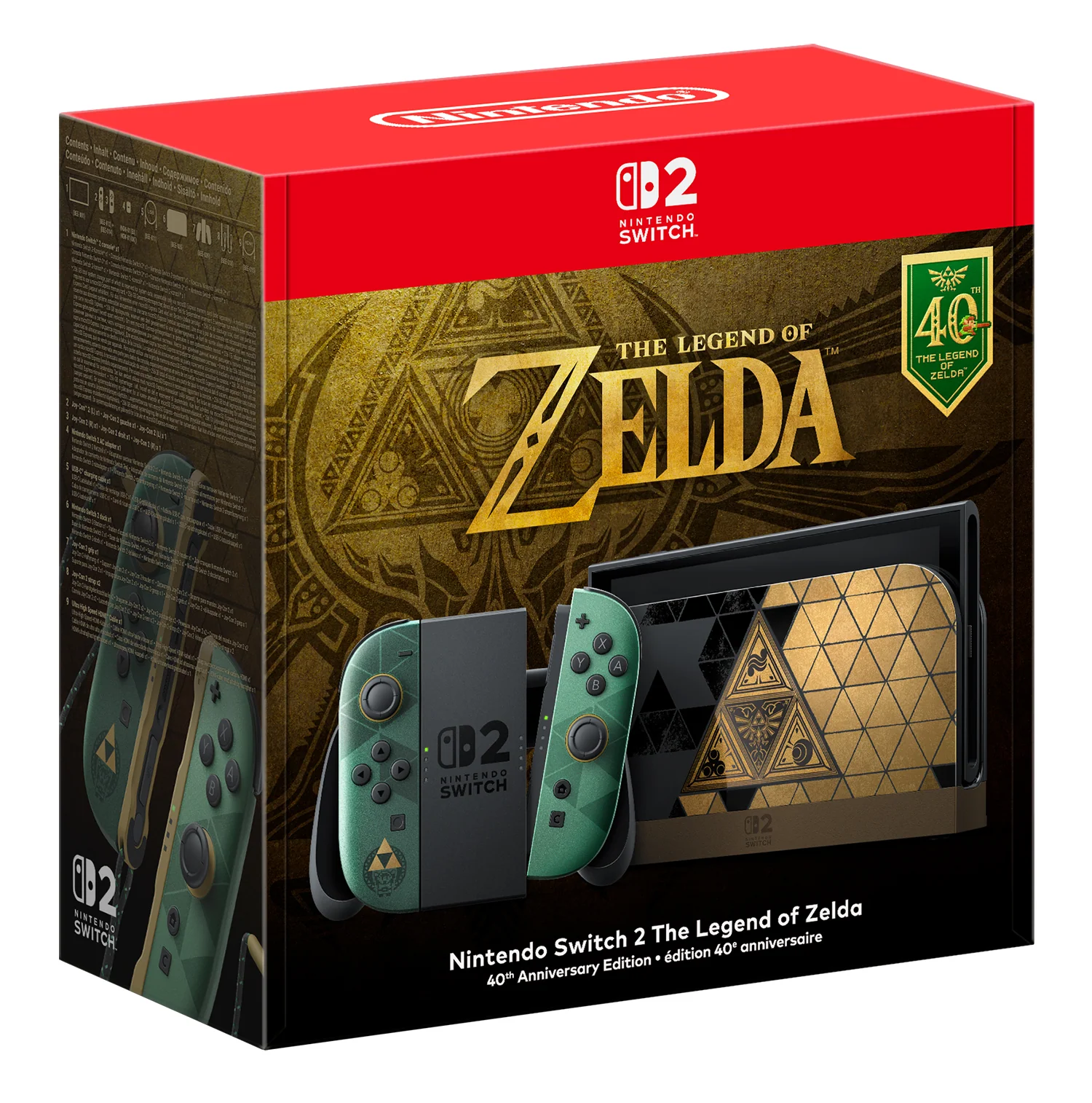Nintendo Switch 2 The Legend of Zelda 40th Anniversary Edition console