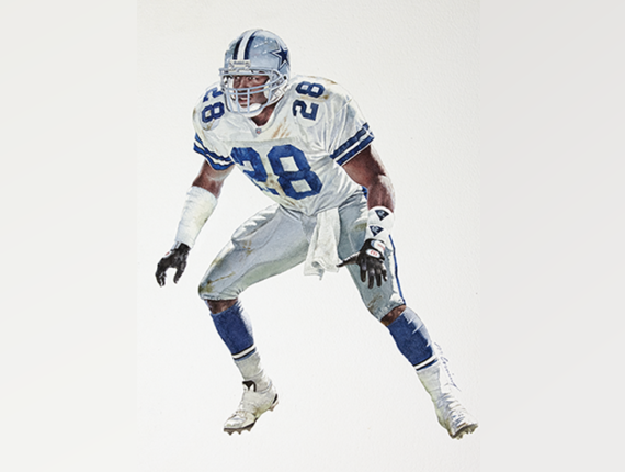 Darren Woodson football illustration from The Star in Frisco
