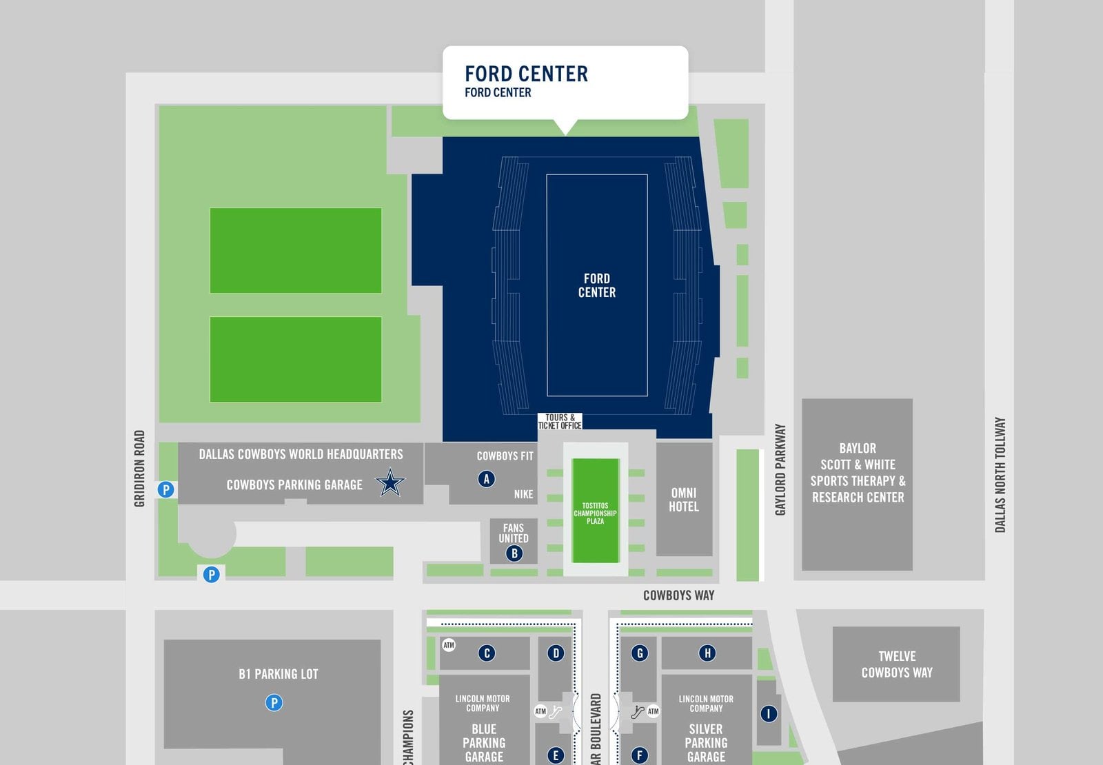 Ford Center area map at The Star in Frisco