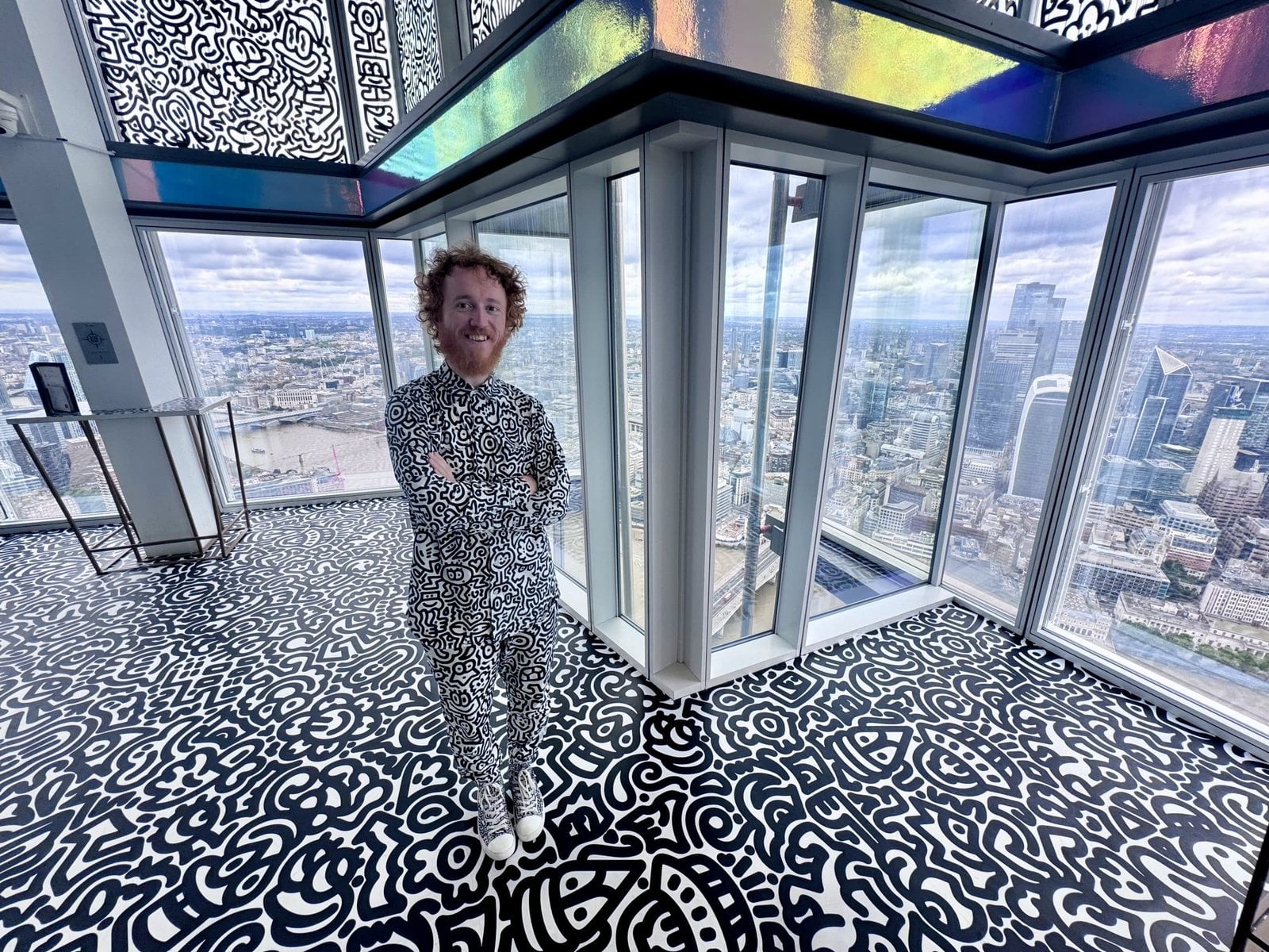 Detailed Mr Doodle artwork inside The View from The Shard