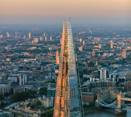 The Shard standing above the London skyline
