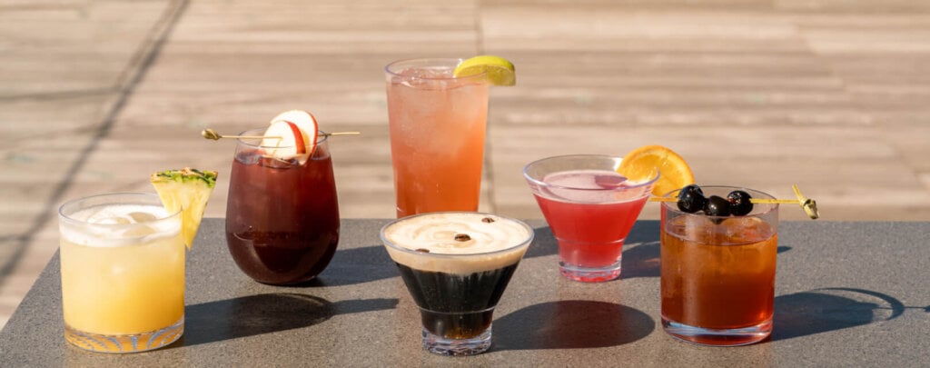 Cocktails served during a View Boston visit