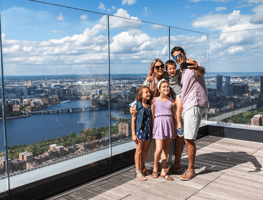 Family visiting View Boston Observation Deck