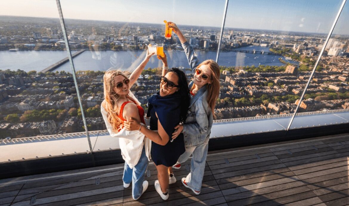Visitors experiencing the View Boston Observation Deck