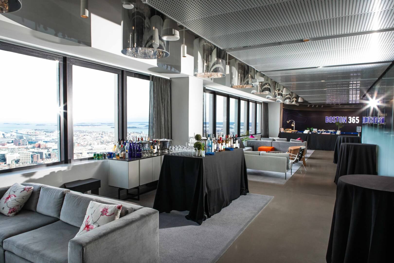 Lounge setup at View Boston Observation Deck