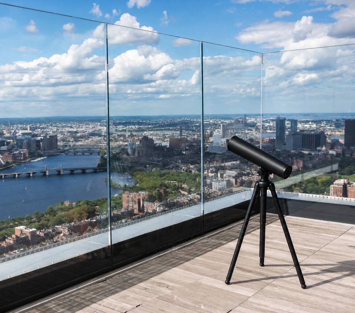 Boston skyline seen from an observation deck